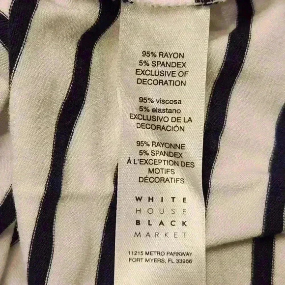 White House Black Market Striped Ruffle Top Blouse XL $68 - Picture 8 of 9